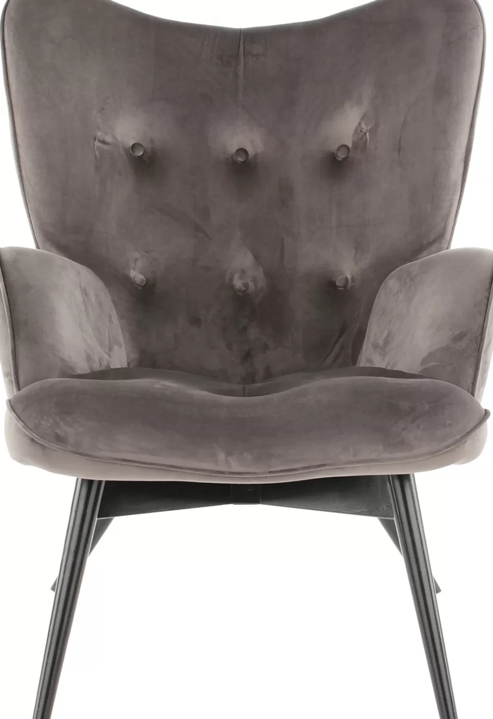 KARE Design Fauteuil Black Vicky Fluweel Grijs Store