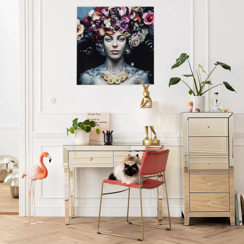 KARE Design Glasschilderij Flower Art Lady 80x80cm Cheap