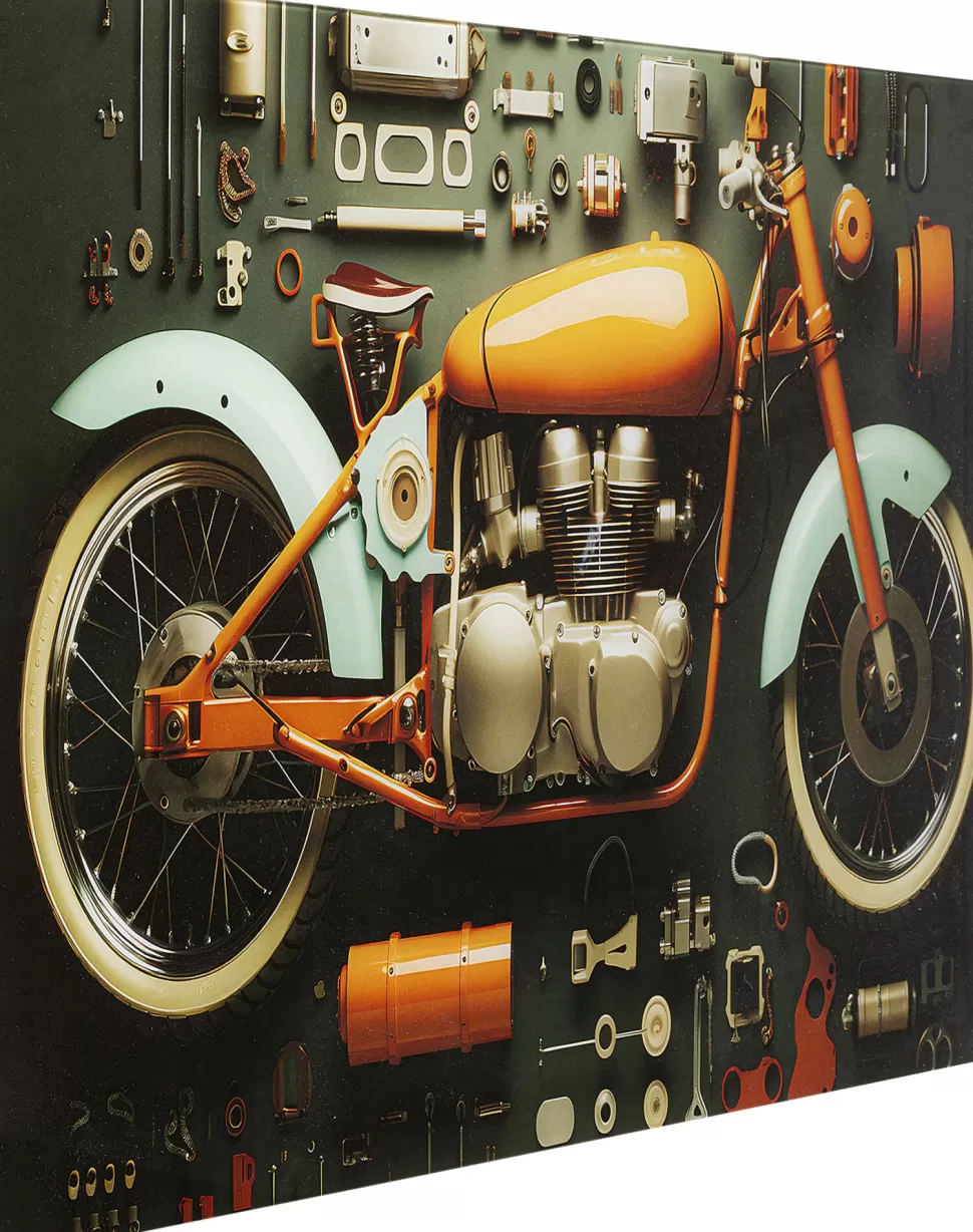 KARE Design Glasschilderij Garage Motorbike 60x80cm Sale