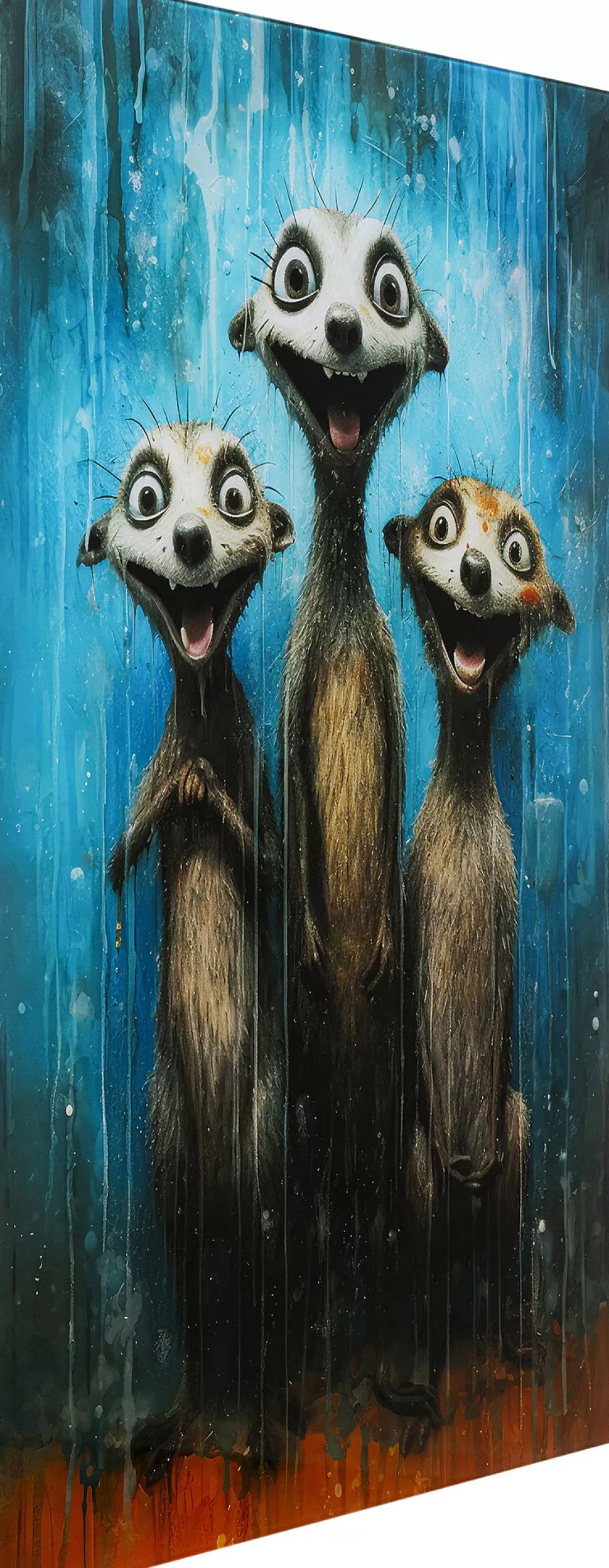 KARE Design Glasschilderij Singing Meerkats 60x80cm Outlet