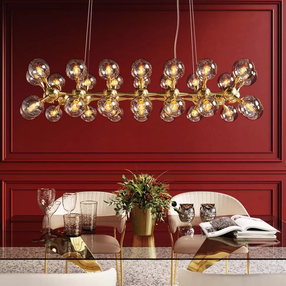 KARE Design Hanglamp Atomic Balls Brass 140cm Flash Sale