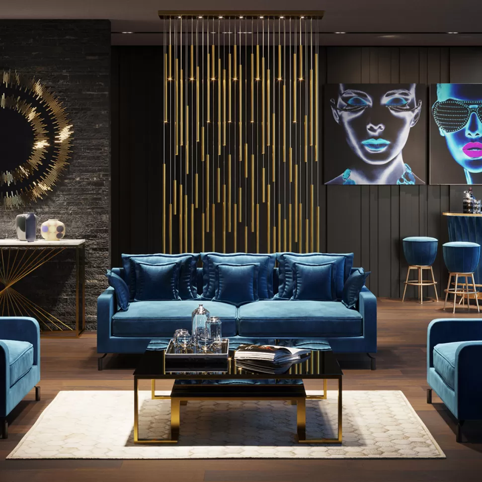 KARE Design Hanglamp Living Vegas Deluxe Messing LED Shop