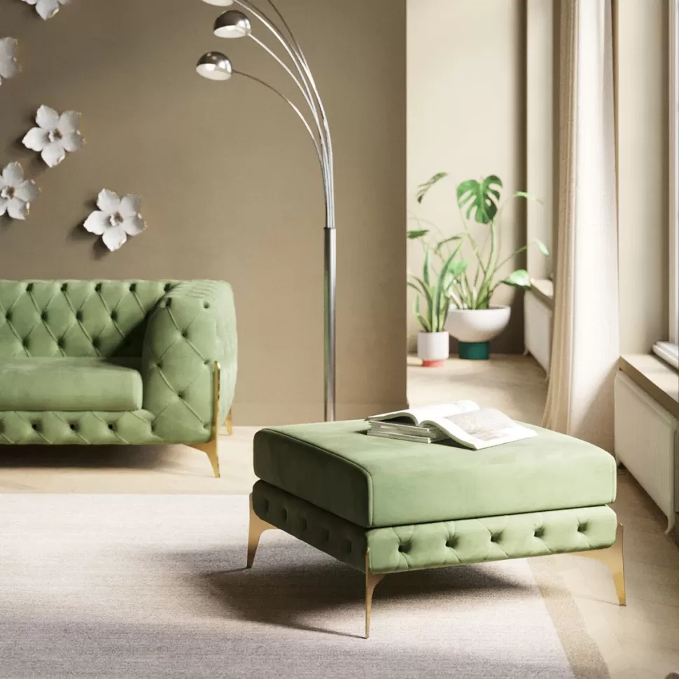 KARE Design Hocker Belissima Velvet Green 80cm Discount