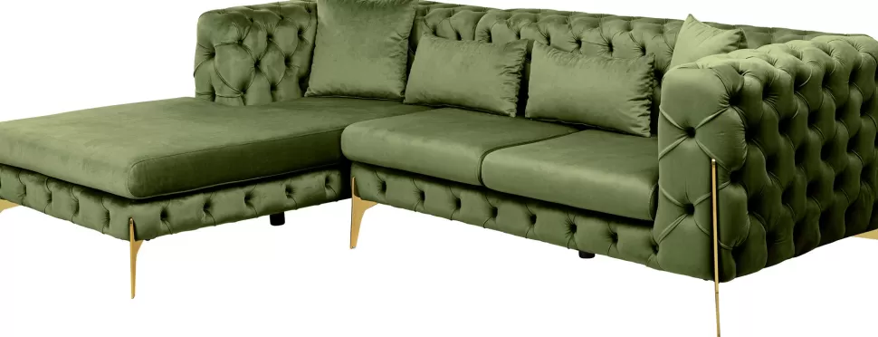 KARE Design Hoekbank Bellissima Velvet Green Left Fashion