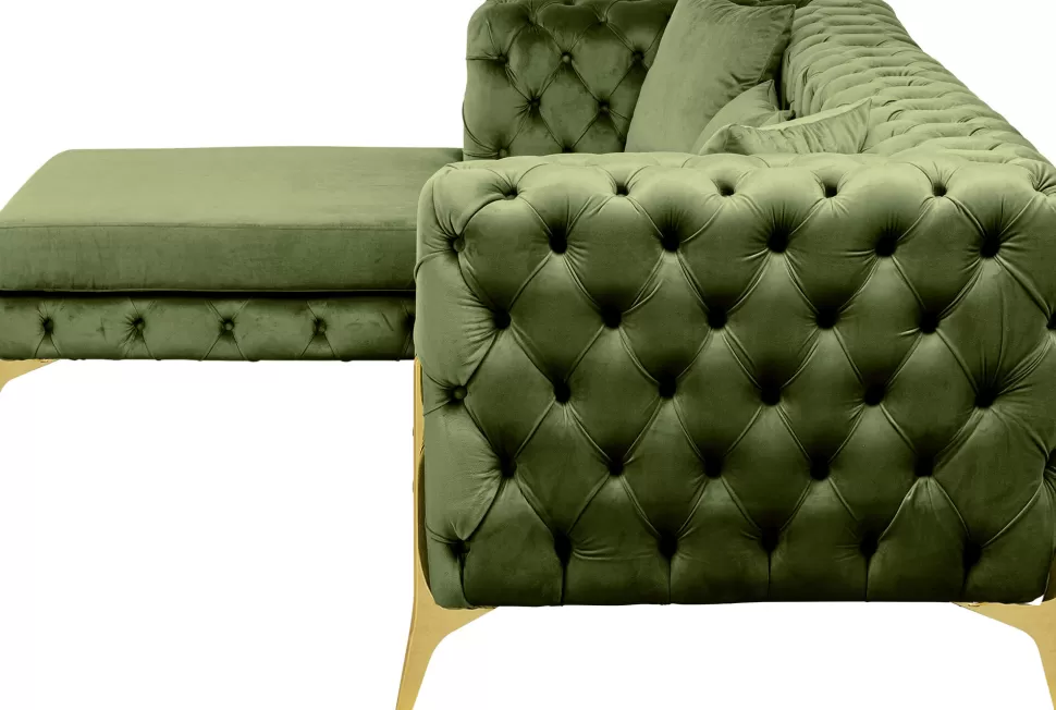 KARE Design Hoekbank Bellissima Velvet Green Left Fashion
