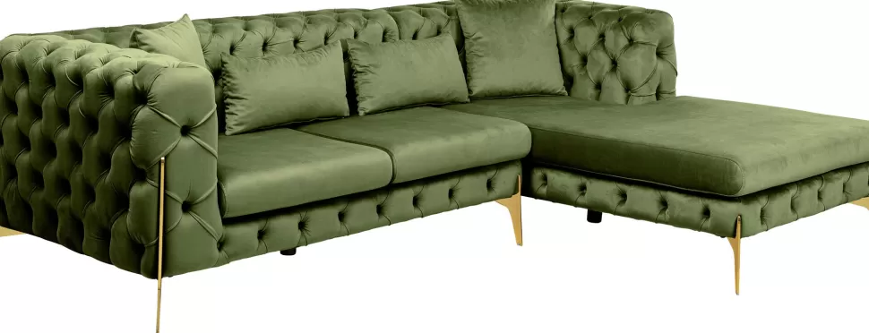 KARE Design Hoekbank Bellissima Velvet Green Right Outlet