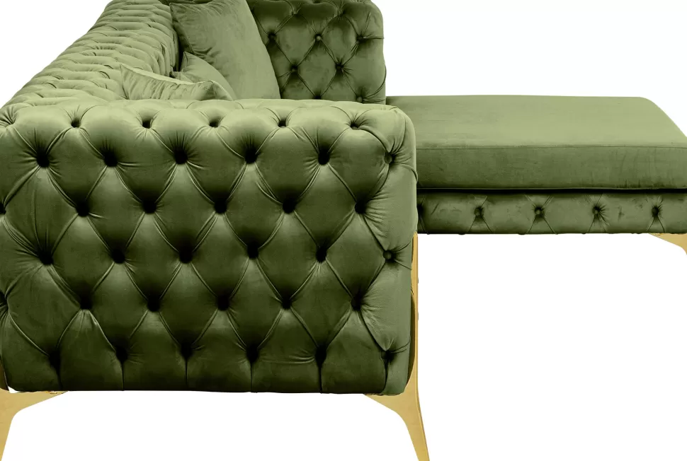 KARE Design Hoekbank Bellissima Velvet Green Right Outlet