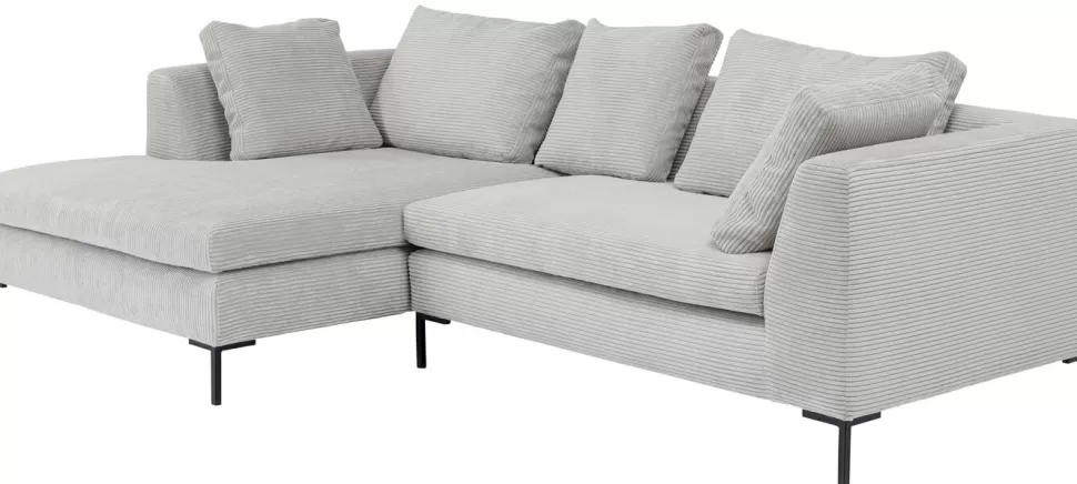 KARE Design Hoekbank Gianni Cord Grijs Links Outlet