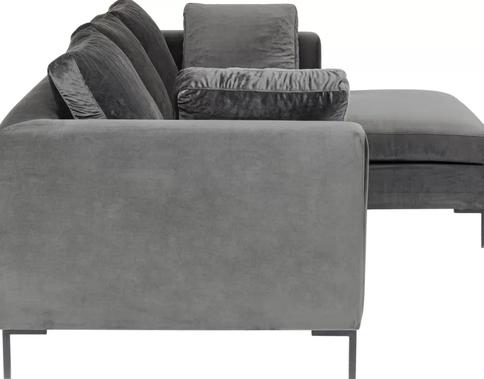 KARE Design Hoekbank Gianni Klein Fluweel Grijs Rechts Outlet