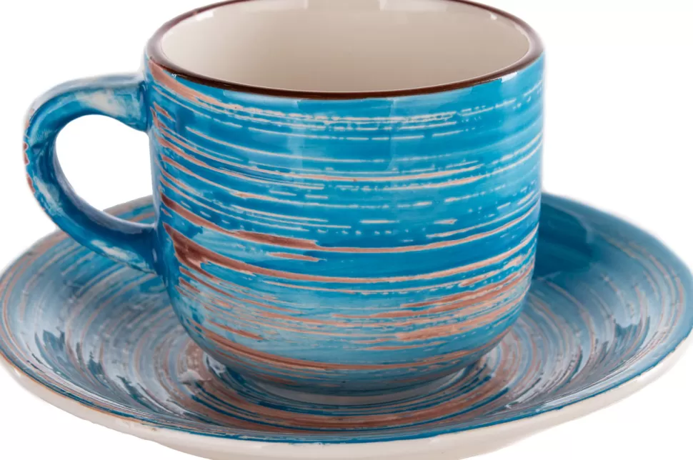 KARE Design Koffiekopje Swirl Blauw (2-delig) Hot