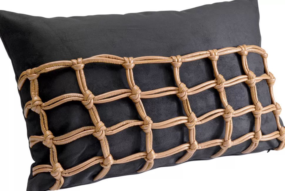 KARE Design Kussen Grete Plaid Black 50x30cm Online