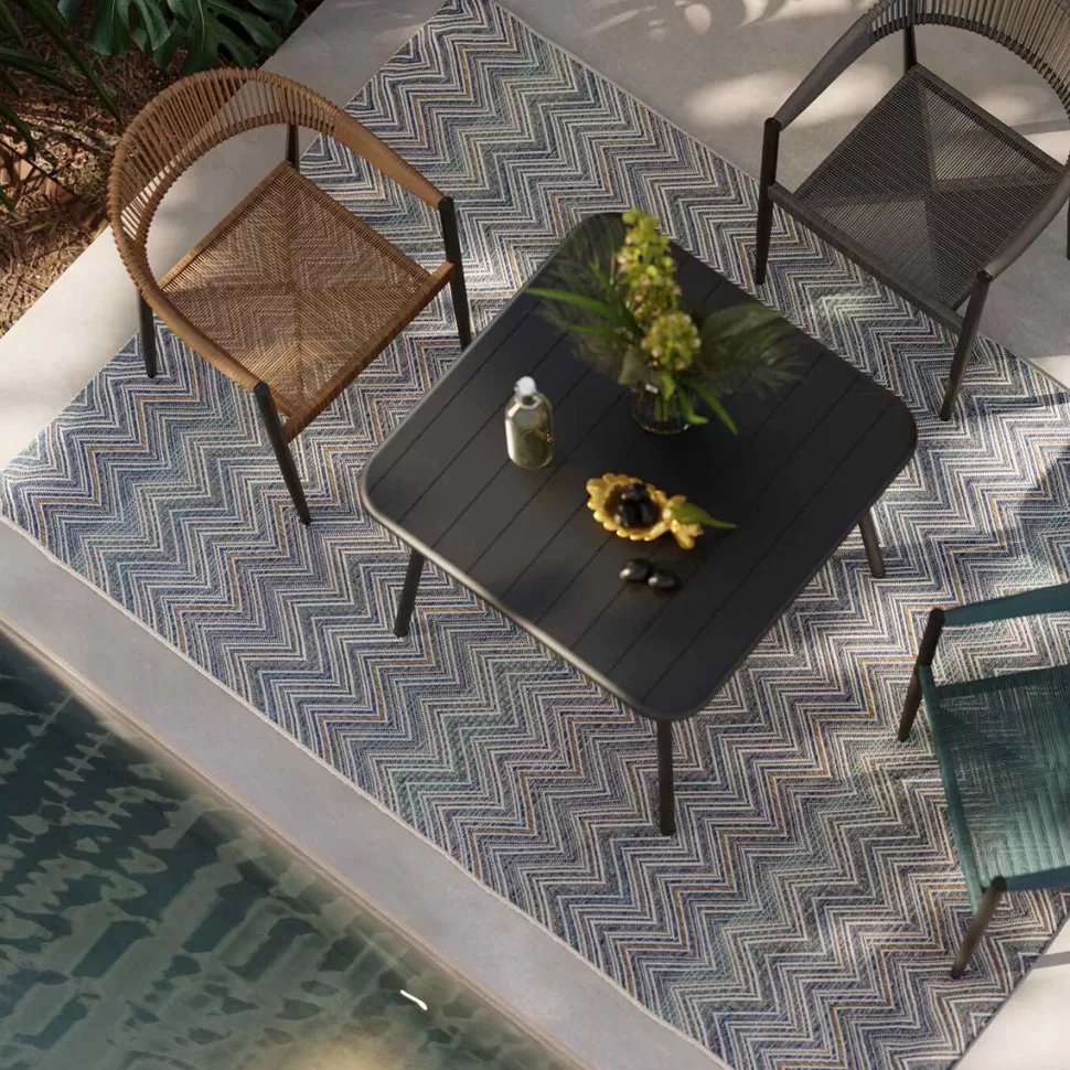 KARE Design Outdoor Vloerkleed Zigzag Blue 160x230cm Discount