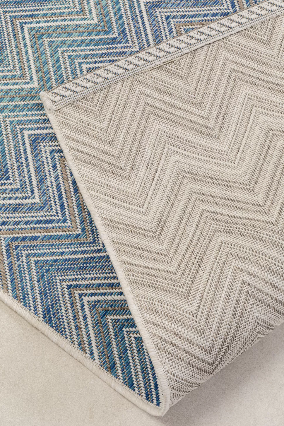 KARE Design Outdoor Vloerkleed Zigzag Blue 160x230cm Discount