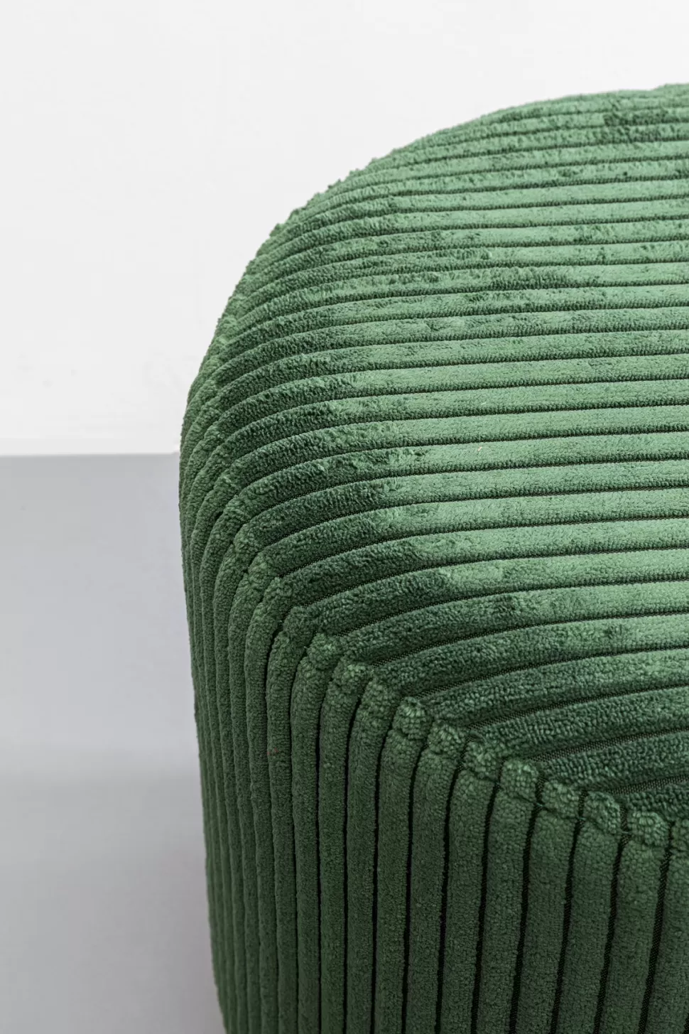 KARE Design Poef Cherry Dark Green Cord Brass Ø35cm Discount