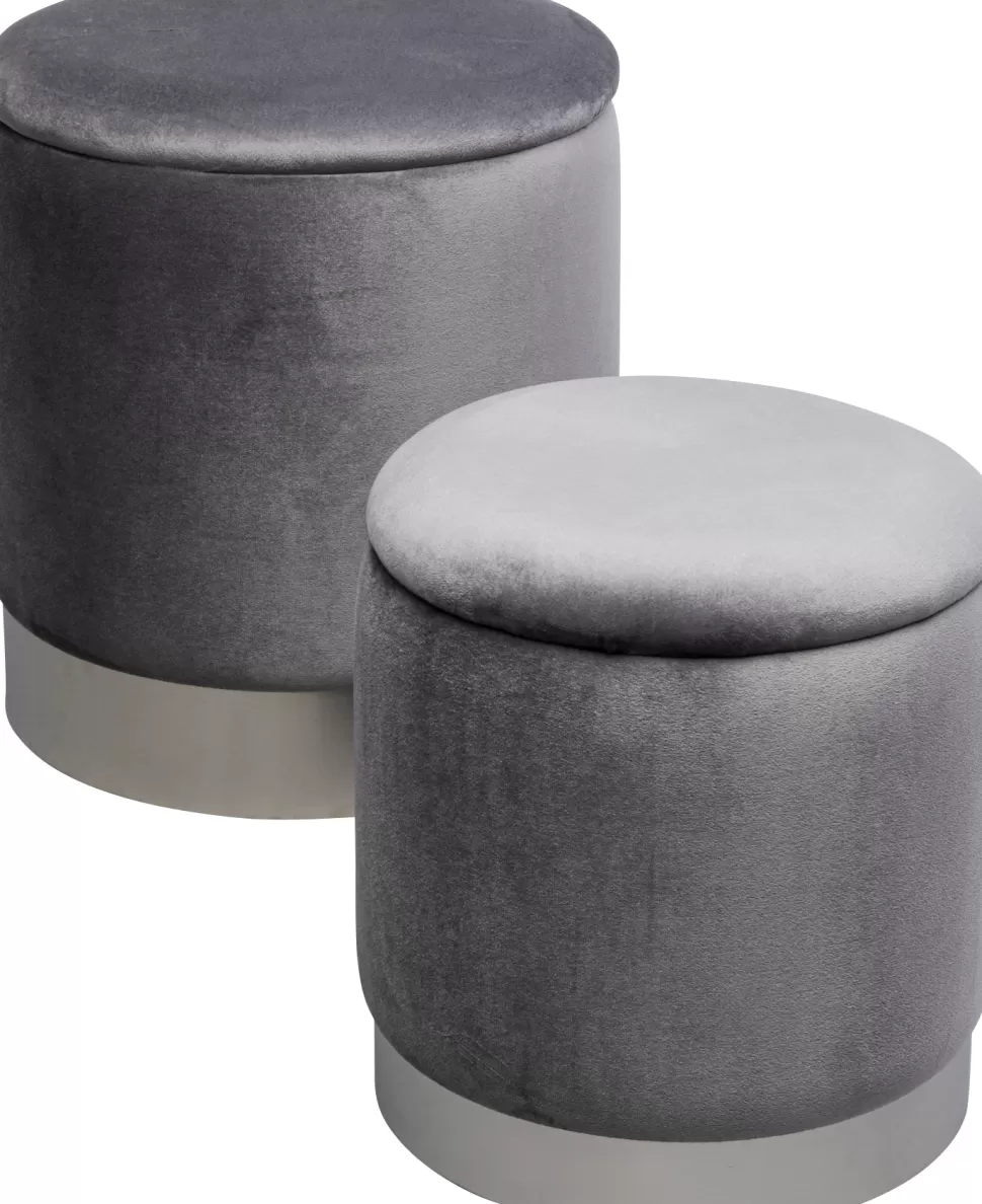 KARE Design Poef Cherry Storage Grey Silver (2/set) Fashion