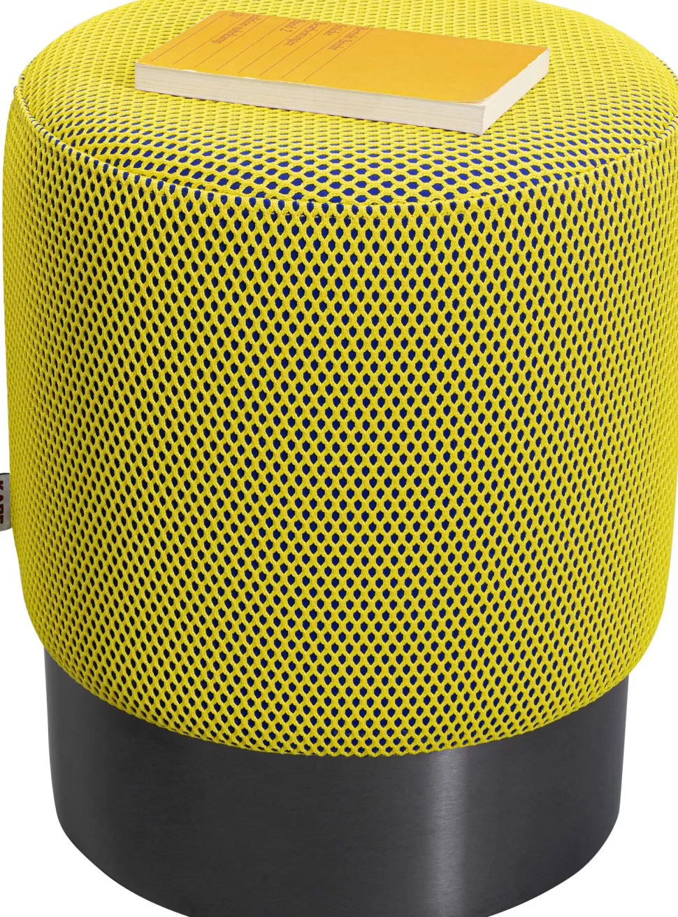 KARE Design Poef Jody Yellow Black Mesh Black 35cm Cheap