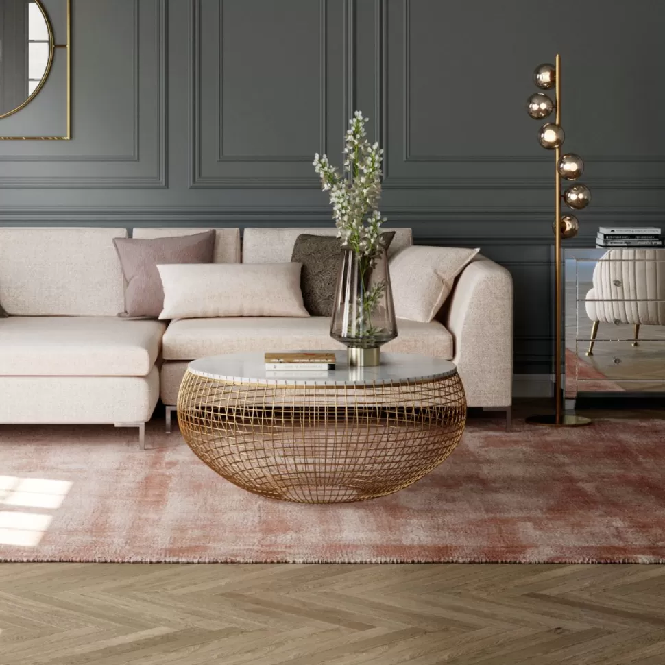 KARE Design Salontafel Cesta Marmer Goud Ø100cm Shop