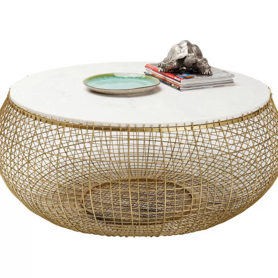 KARE Design Salontafel Cesta Marmer Goud Ø100cm Shop