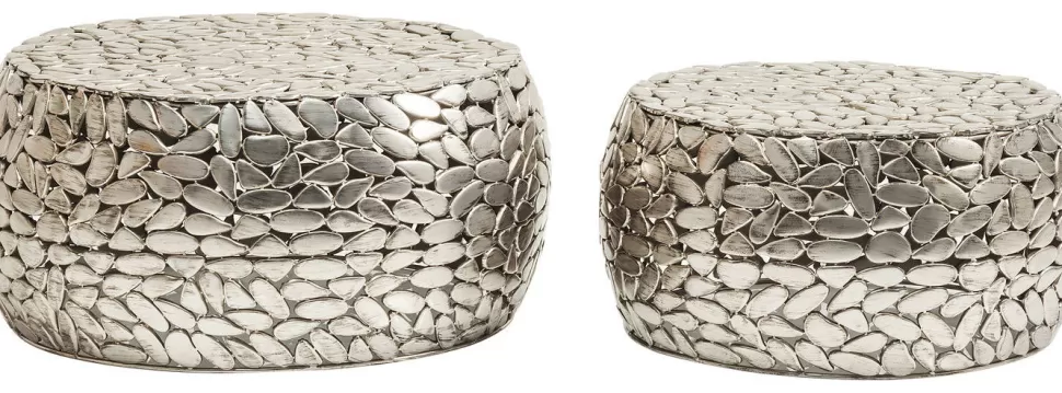 KARE Design Salontafel Pebbles Deluxe Zilver (2-delig) Flash Sale