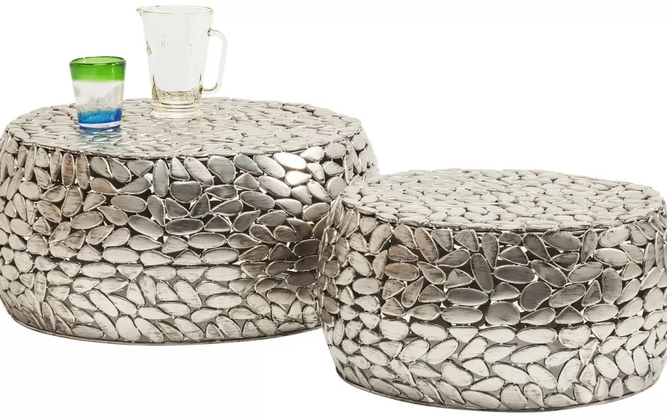 KARE Design Salontafel Pebbles Deluxe Zilver (2-delig) Flash Sale