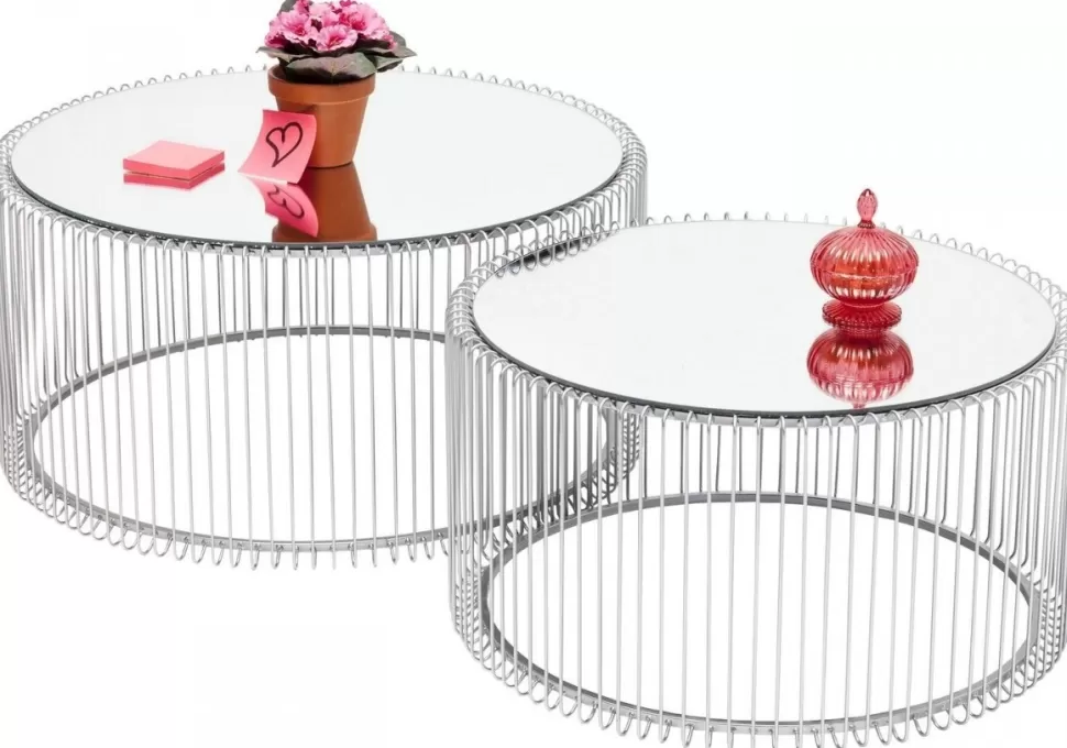 KARE Design Salontafel Wire Zilver (2-delig) Fashion