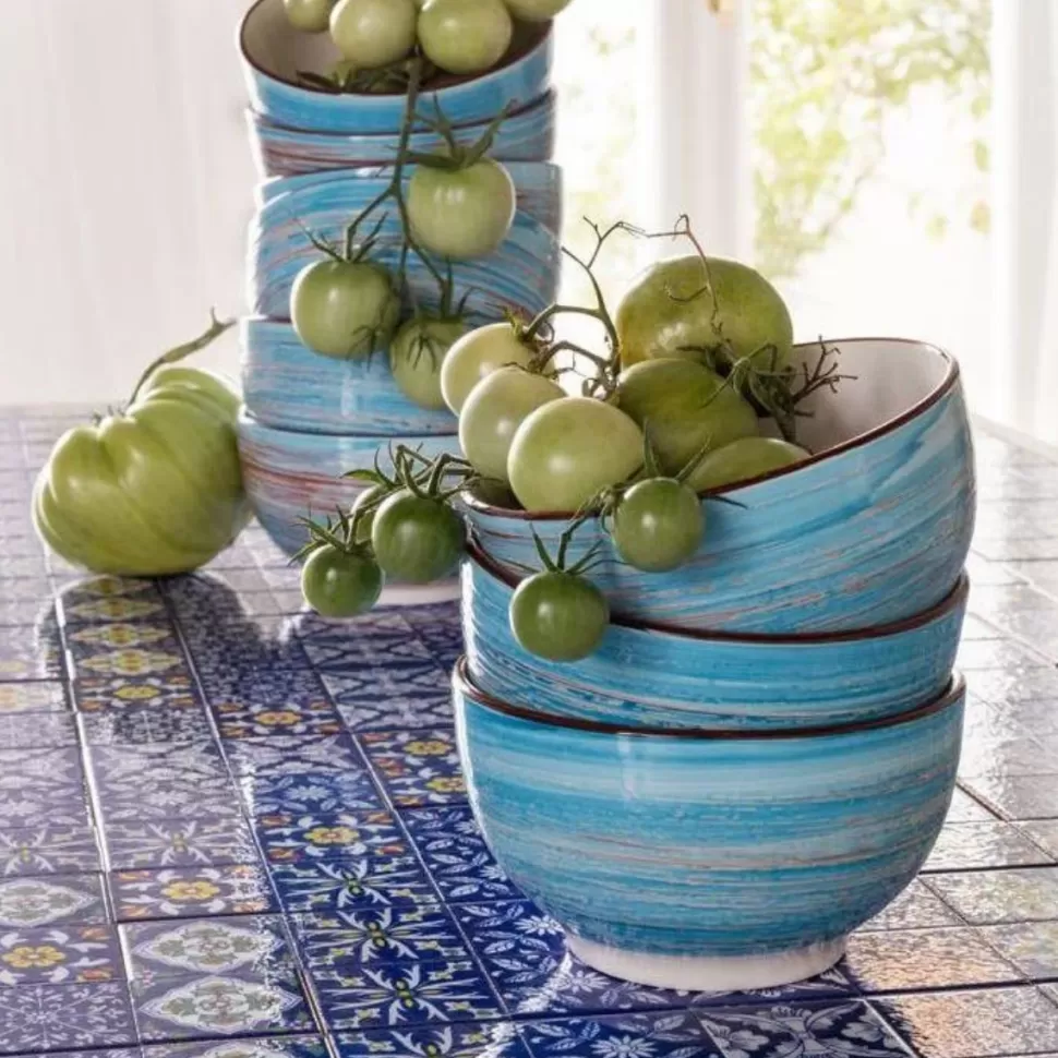 KARE Design Schaal Swirl Blauw Ø14cm Shop