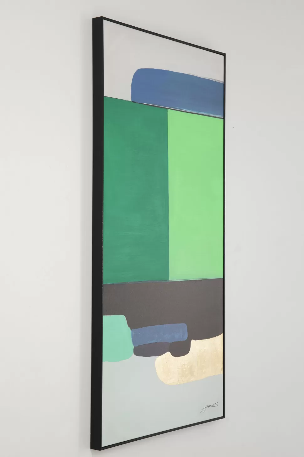 KARE Design Schilderij Abstract Shapes Green 73x143cm Sale