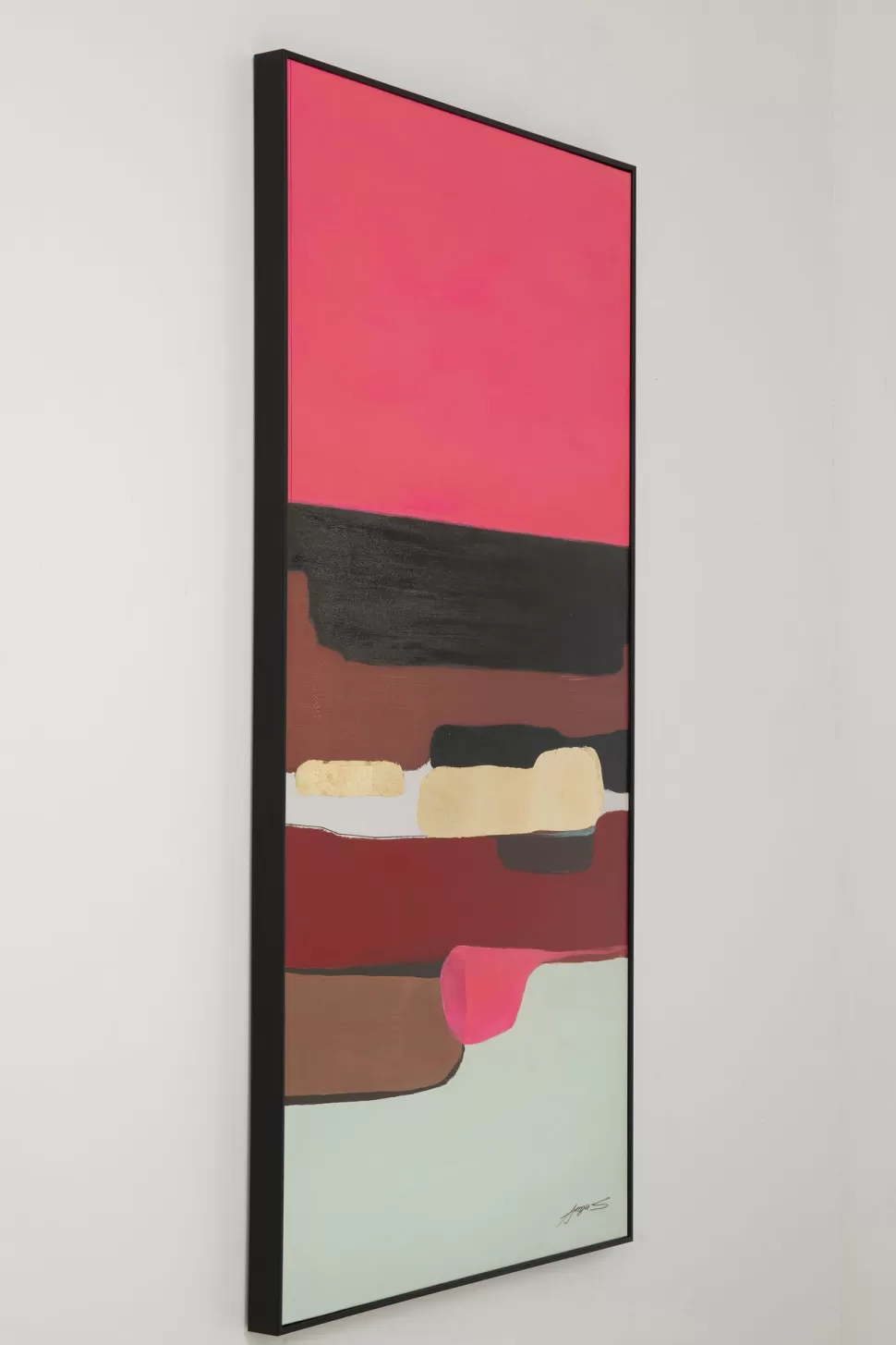 KARE Design Schilderij Abstract Shapes Pink 73x143cm Clearance