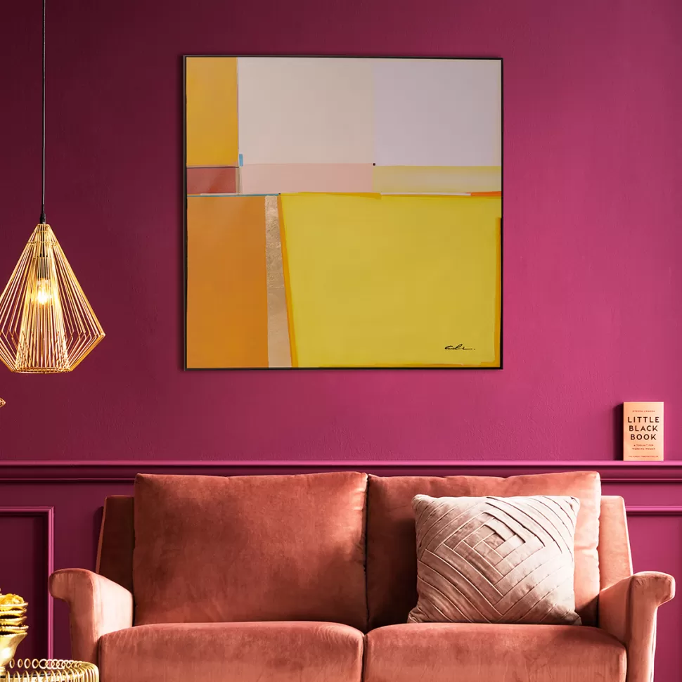 KARE Design Schilderij Abstract Shapes Yellow 113x113cm Fashion