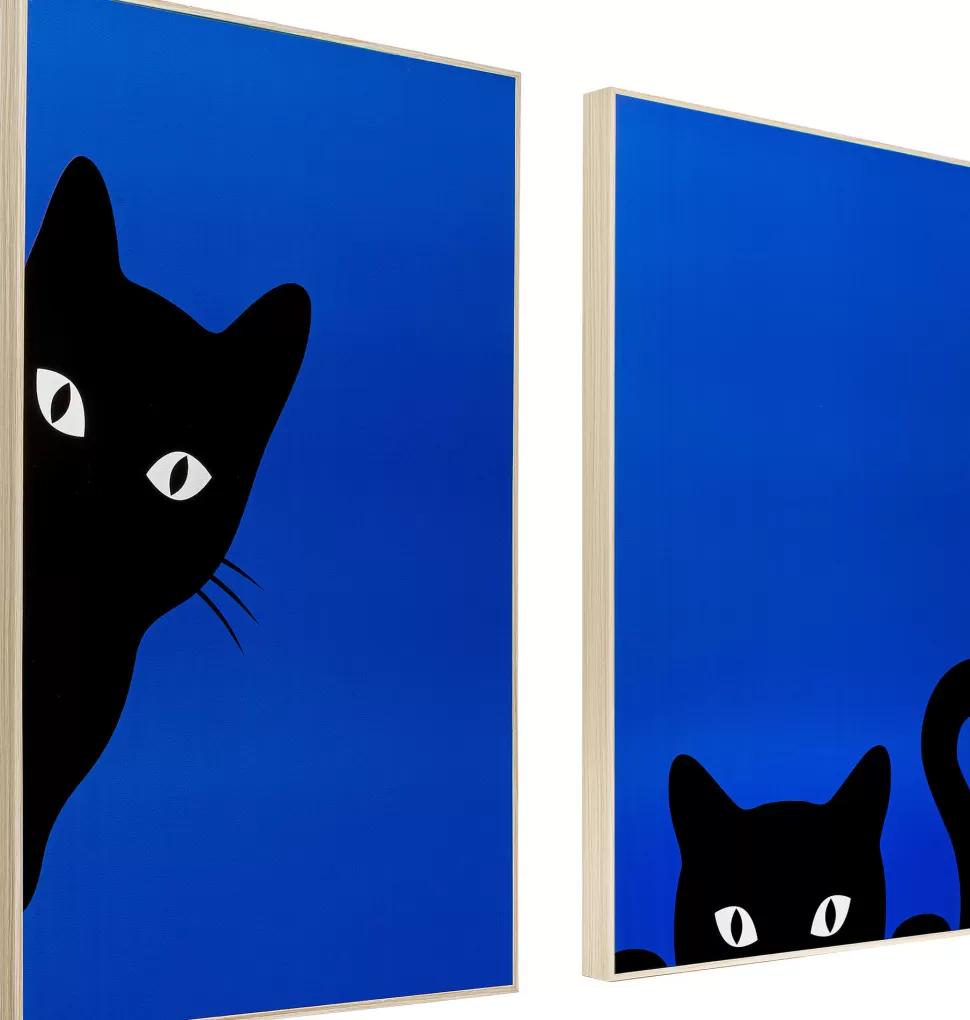 KARE Design Schilderij Ciao Gatto Set Van 2 Flash Sale