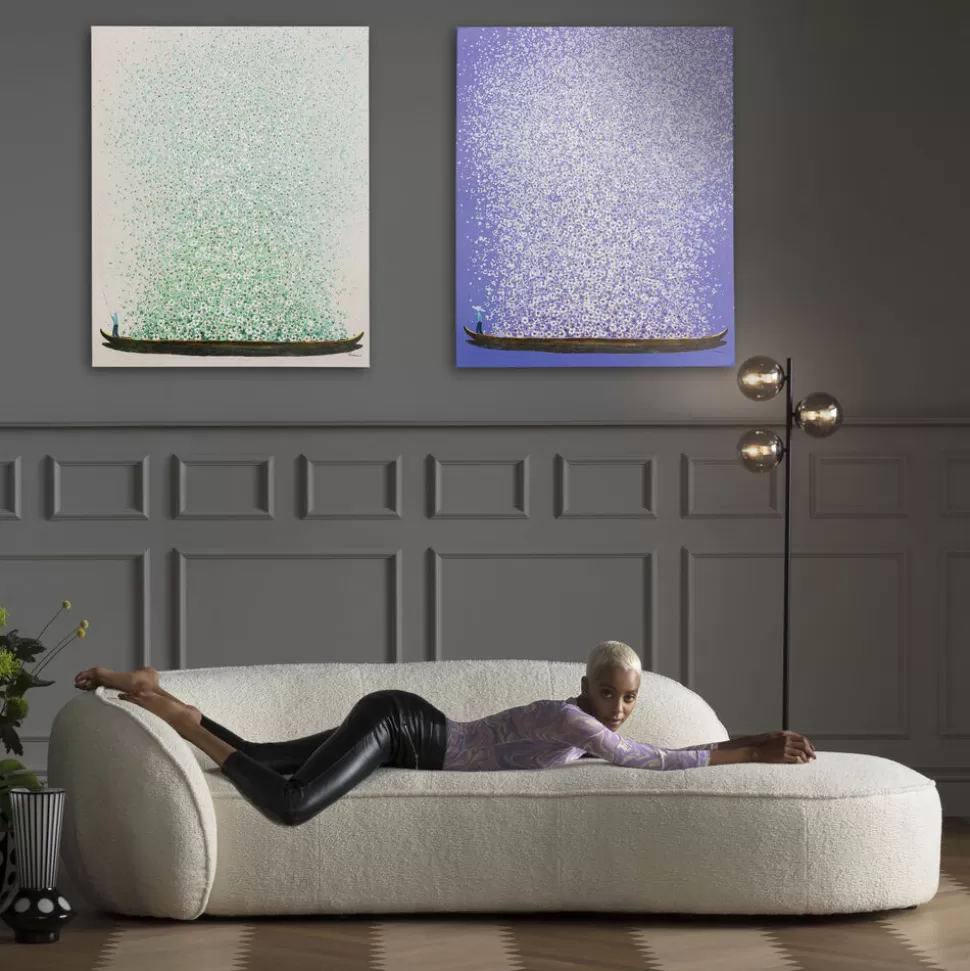 KARE Design Schilderij Flower Boat Beige Green 80x100cm Outlet