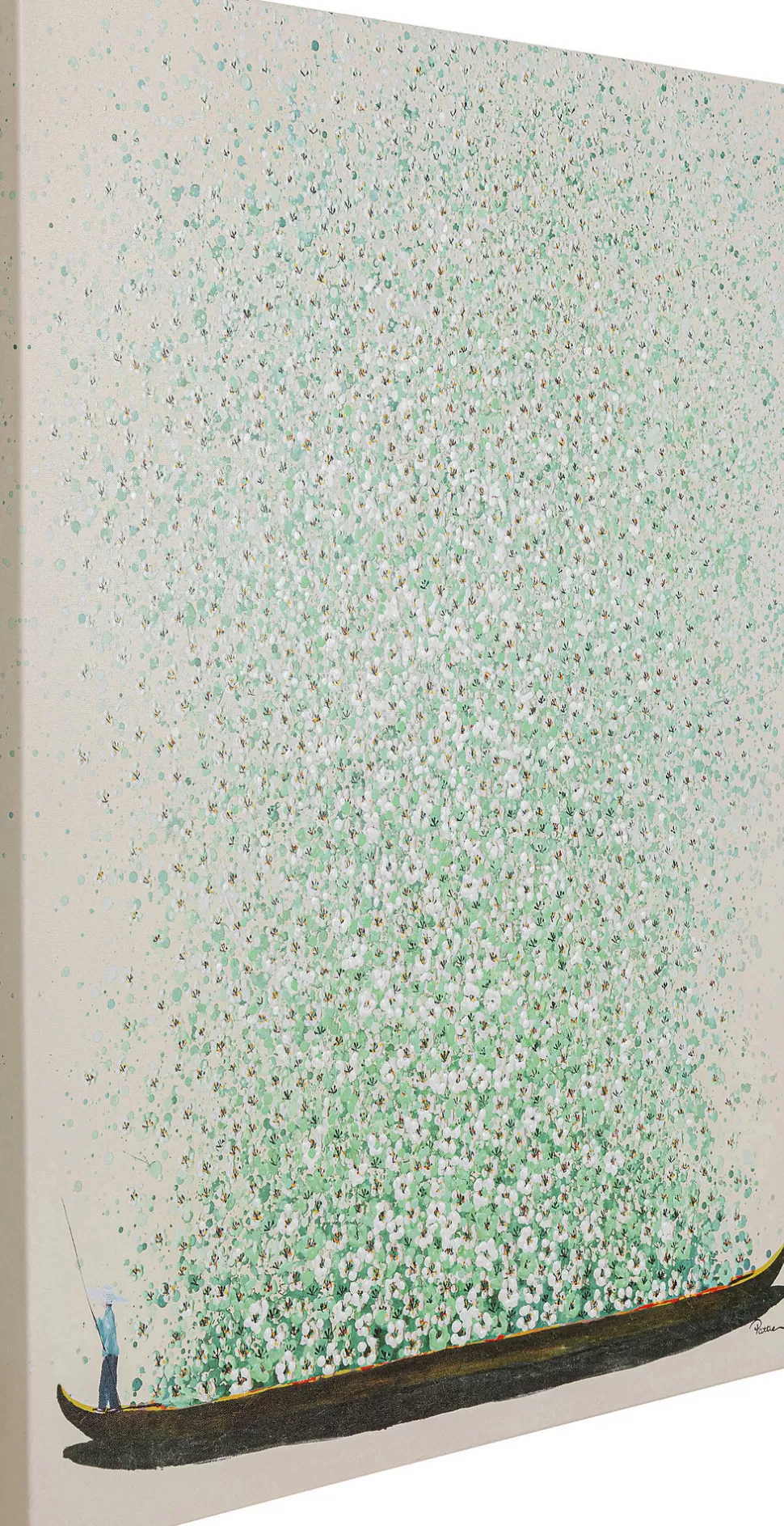 KARE Design Schilderij Flower Boat Beige Green 80x100cm Outlet