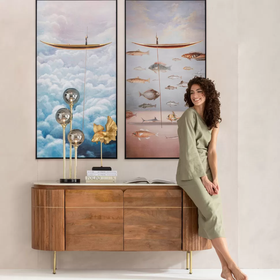 KARE Design Schilderij Met Lijst Cloud Fisherman Boat 60x120cm Online