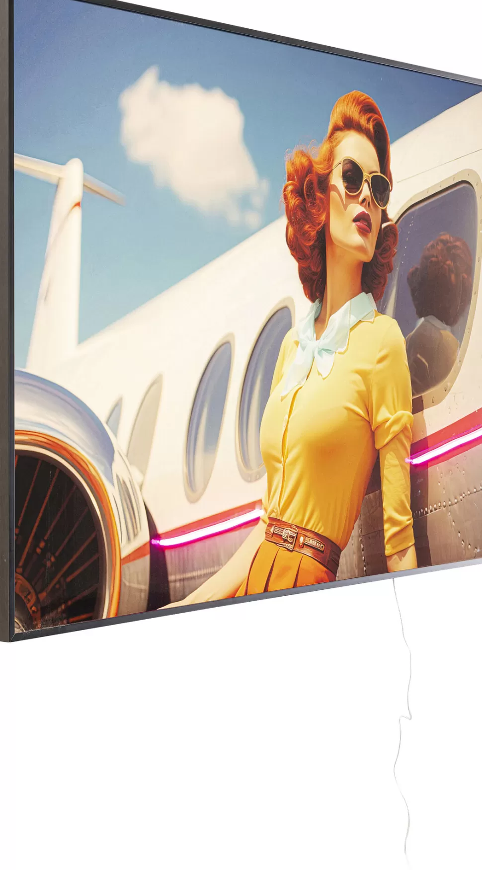 KARE Design Schilderij Met Lijst LED Jetset Lean Lady 120x80cm Fashion