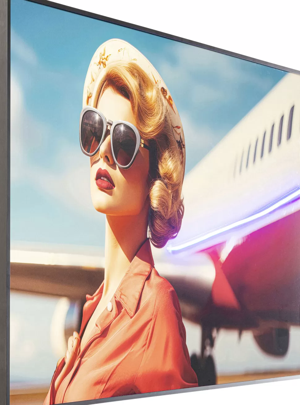 KARE Design Schilderij Met Lijst LED Jetset Pose Lady 120x80cm Best Sale