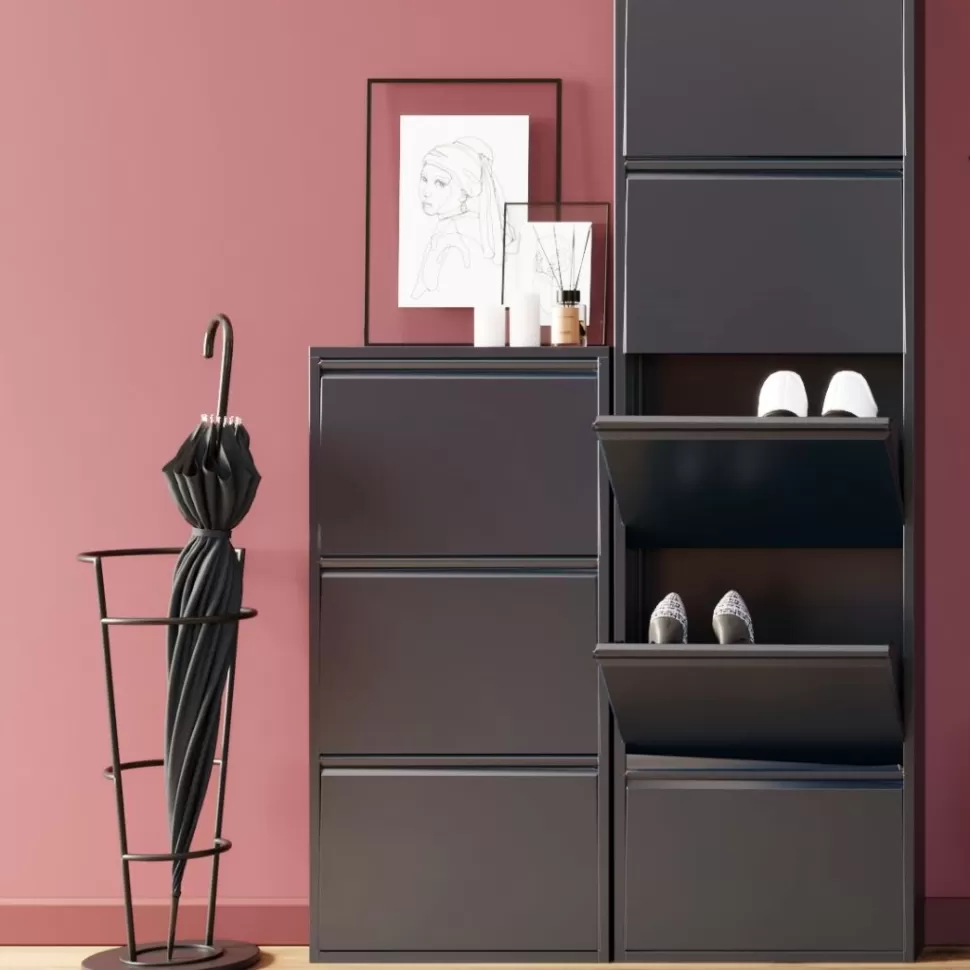 KARE Design Schoenenkast Caruso 3 Anthracite (MO) Best Sale