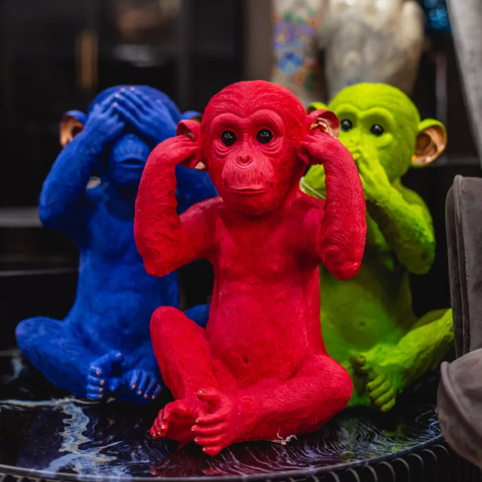 KARE Design Spaarpot Monkey Kikazaru Rood Online