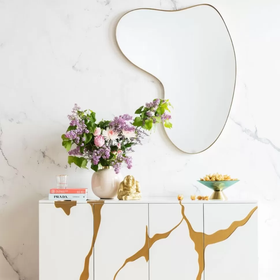 KARE Design Spiegel Shape Messing 110x120cm Clearance