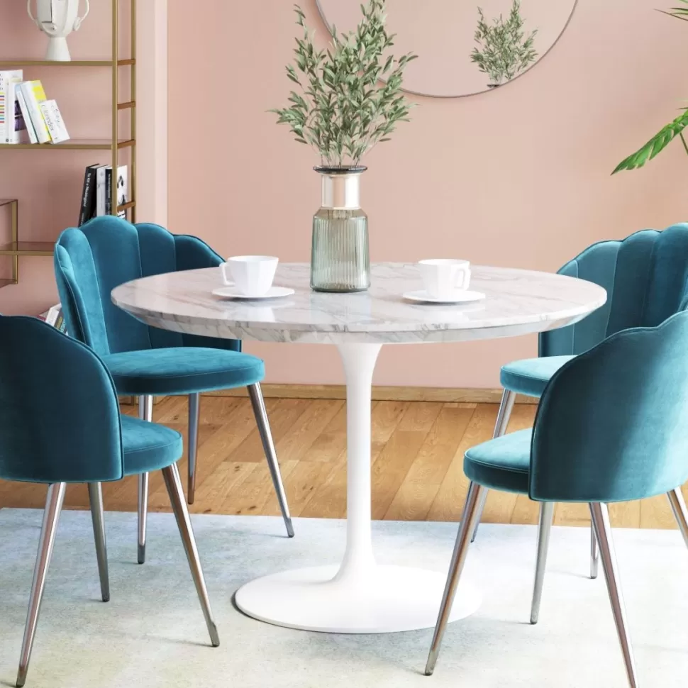 KARE Design Tafel Veneto Marmer Wit Ø110cm Store
