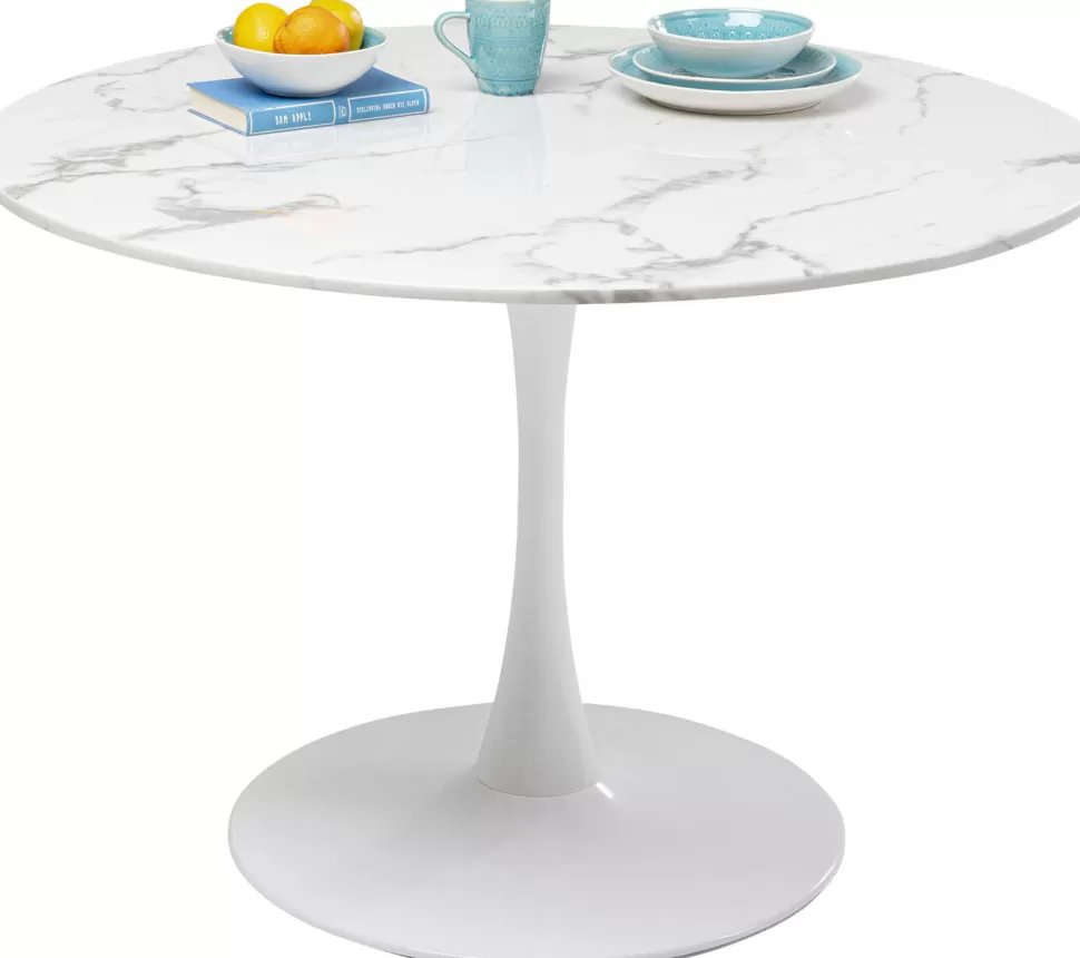 KARE Design Tafel Veneto Marmer Wit Ø110cm Store