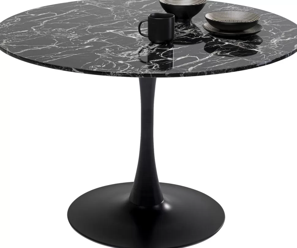 KARE Design Tafel Veneto Marmer Zwart Ø110cm New