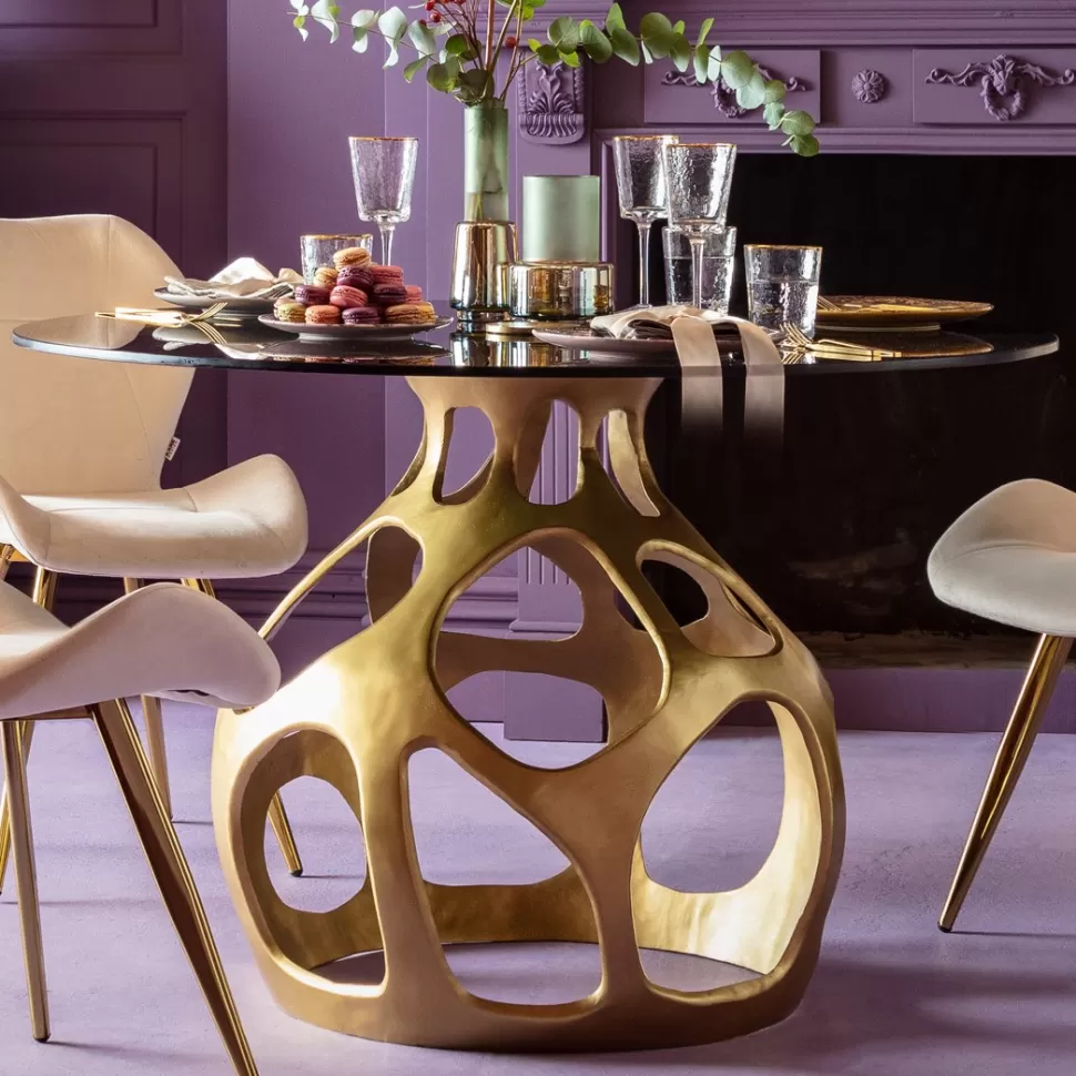KARE Design Tafel Volcano Goud Ø120cm Fashion