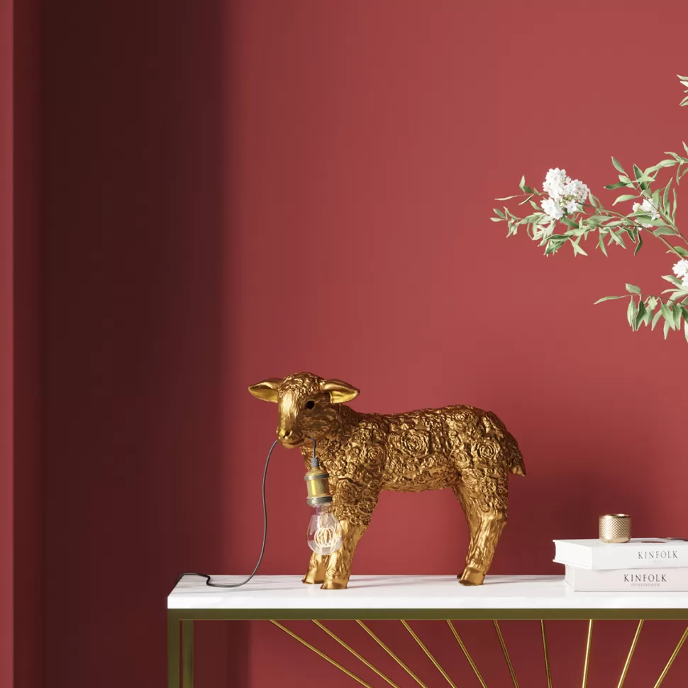 KARE Design Tafellamp Animal Flower Sheep Gold 36cm Fashion