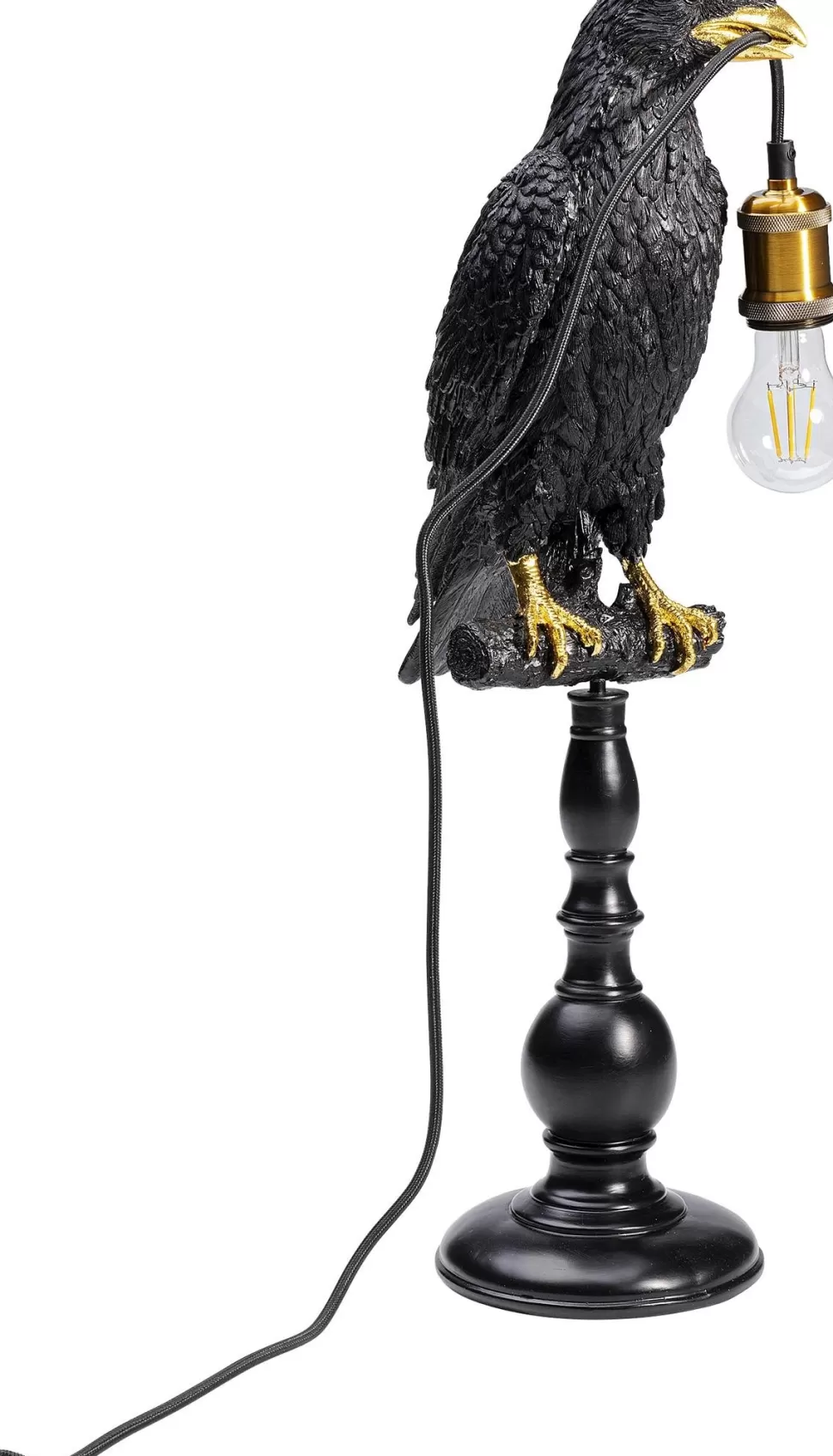 KARE Design Tafellamp Animal Sitting Crow Mat Zwart New