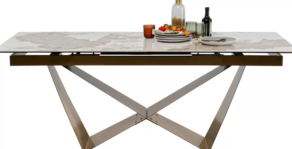 KARE Design Uitschuifbare Eettafel Connesso Brass 200(+60)x100cm Online