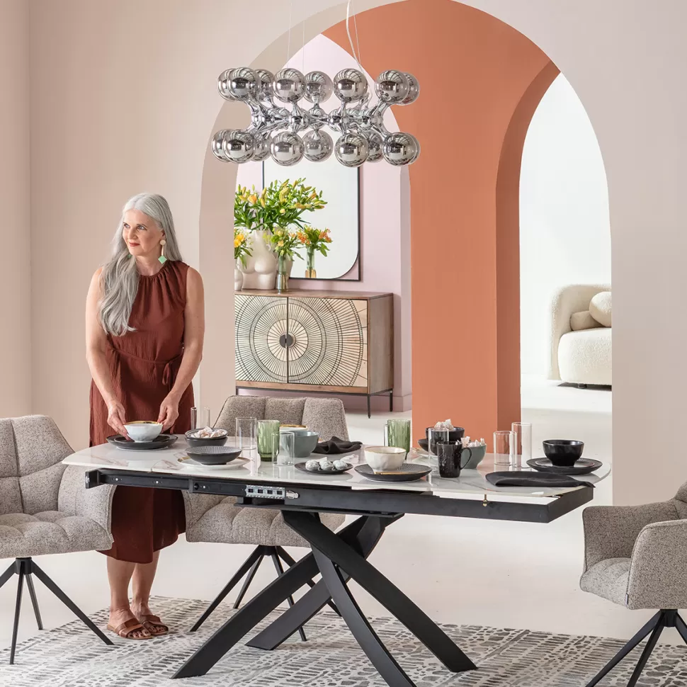 KARE Design Uitschuifbare Eettafel Twist Onyx 120(30+30)x90cm Flash Sale