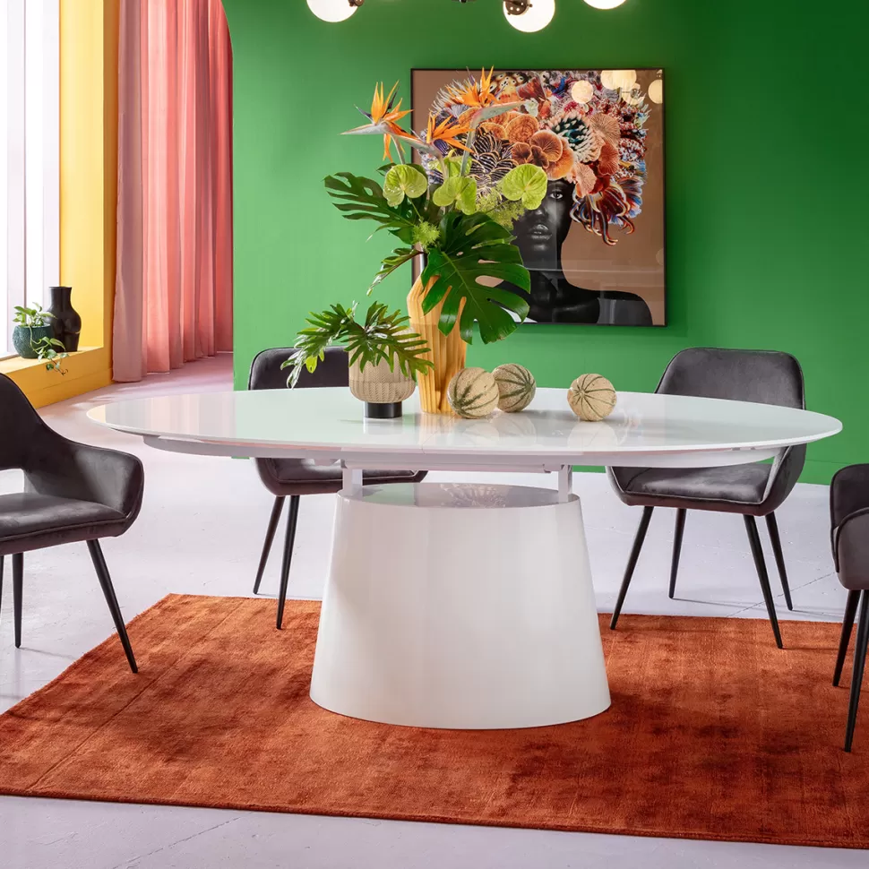 KARE Design Uitschuiftafel Benvenuto Wit 200(50)x110cm Fashion
