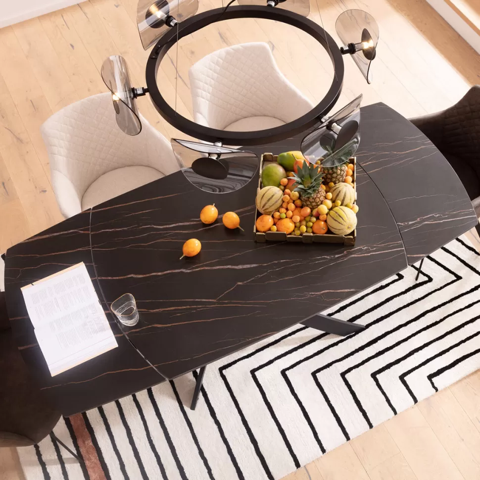 KARE Design Uitschuiftafel Twist Black 120(30+30)x90cm New