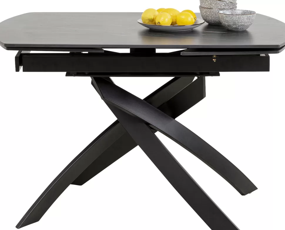 KARE Design Uitschuiftafel Twist Black 120(30+30)x90cm New