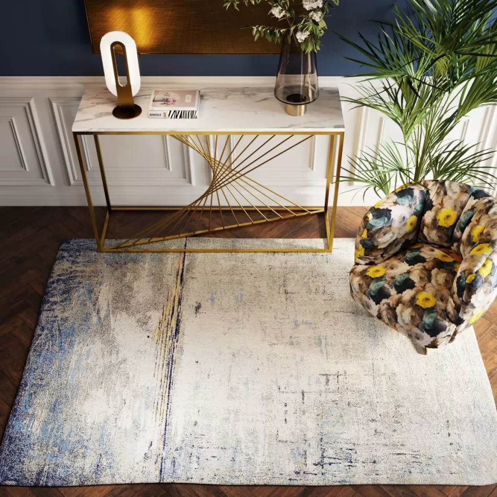 KARE Design Vloerkleed Abstract Donkerblauw 170x240cm Discount